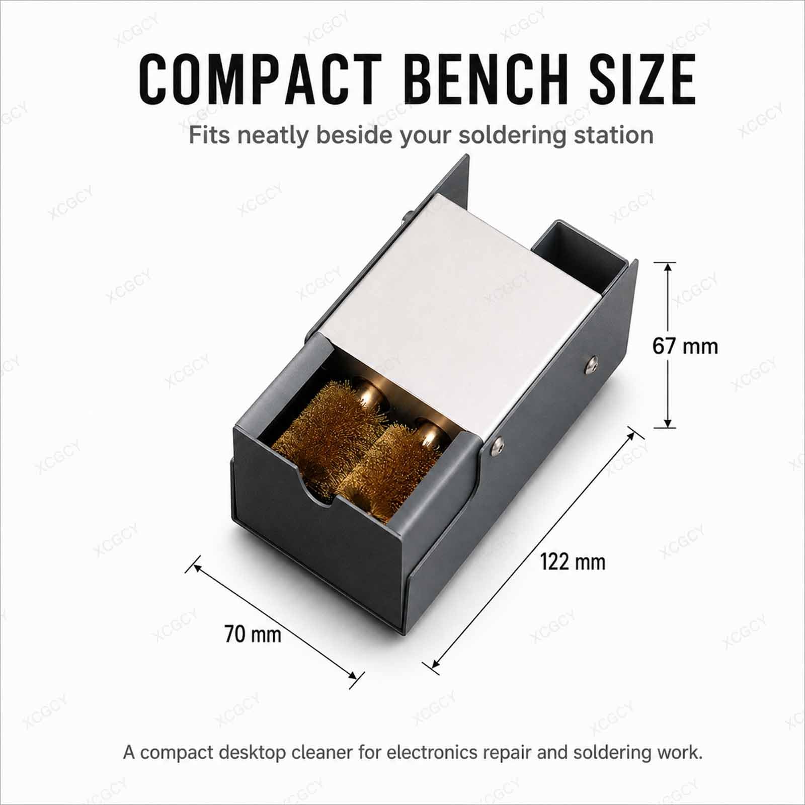 Dos Cepillos De Lana De Latón Reemplazables, Limpiador Automático Giratorio De Puntas De Soldadura, Sistema De Motor 5 W, Eliminación Rápida De Óxidos Y Residuos, Colector Integrado para PCB