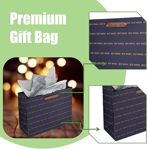 Miniatura 3 de RNORRI Bolsas de regalo de 13 pulgadas de gran tamaño con papel de seda y tarjetas, bolsas de regalo de los mejores deseos con asas, bolsas de