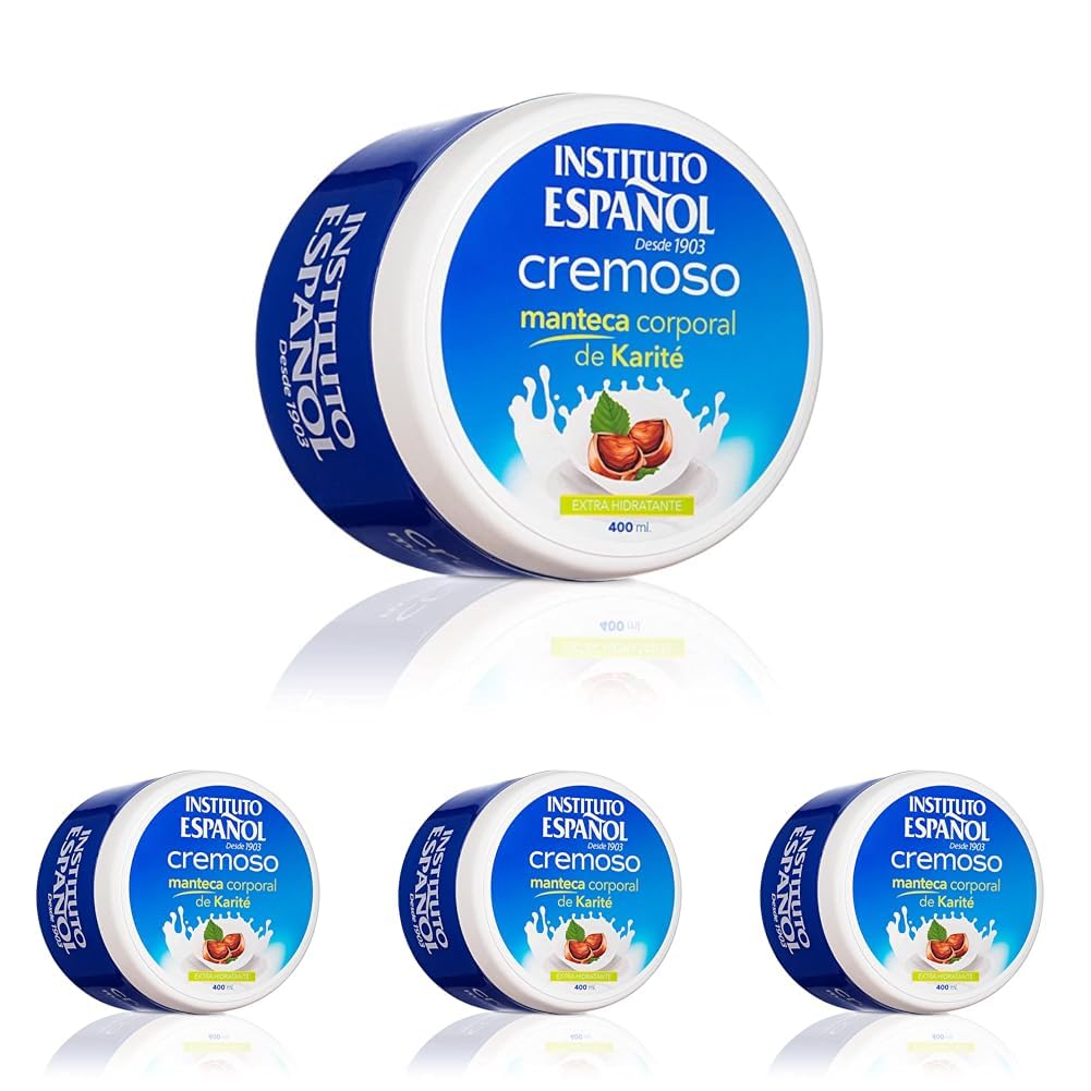 Instituto Español Cremige Körpercreme Tiegel 400 ml (Packung mit 4)