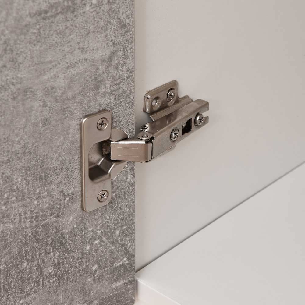 Shally Dogan Mobile Base per Cucina con Anta Singola e Due Scomparti, Mobiletto con Struttura in Legno Robusta e Resistente, Colore Grigio Cemento, Mobile Componibile Dimensioni 40 x 50 x 85H cm