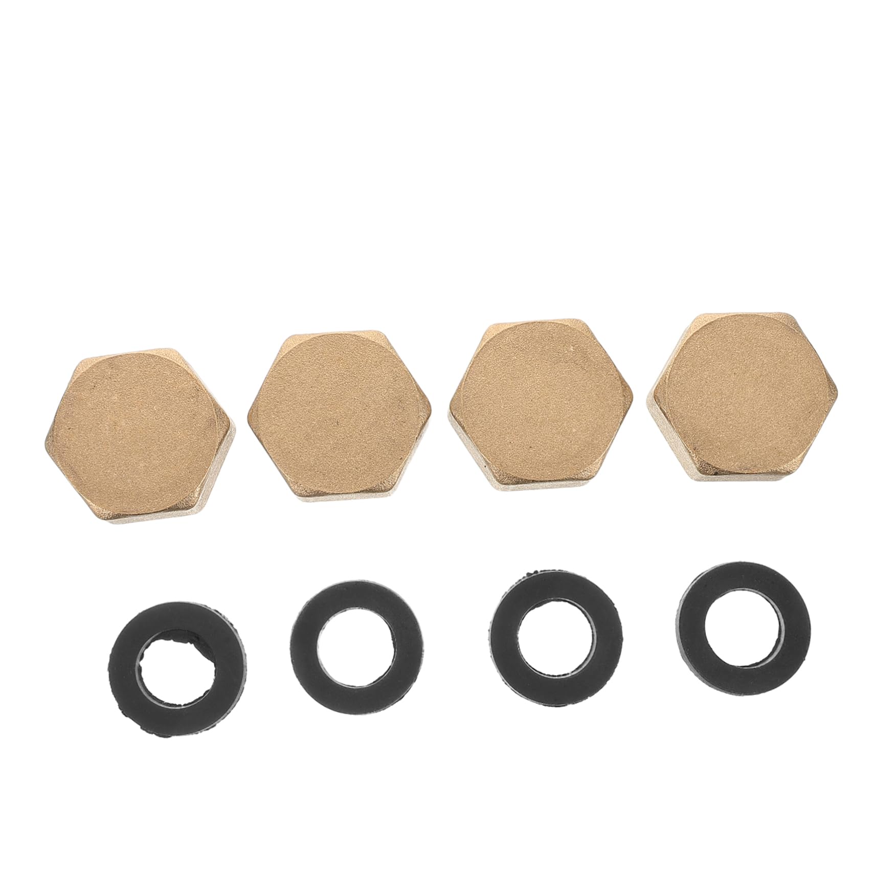BESTonZON 4Pcs Brass Pipe Fitting Caps Female End Caps for Water Pipes Leakproof Design for Radiators and Valves Multipurpose Plumbing