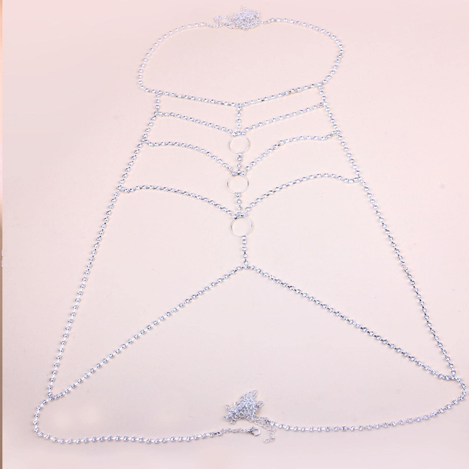 KLXSIVU Body Chains Birthday Gifts Round Sexy Chain Jewelry For Women Bling Rhinestone Around Bra Harness Lingerie (1)