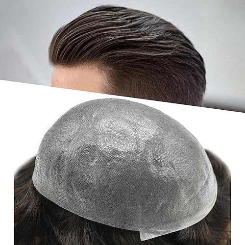 Miniatura 1 de Hombres Toupee Hair Thin Skin 0.06 Hombres Toupee Hair Piece Remy Human Hair System Mens Hairpieces Invisable Hairline Protesis Capilar Para Hombre