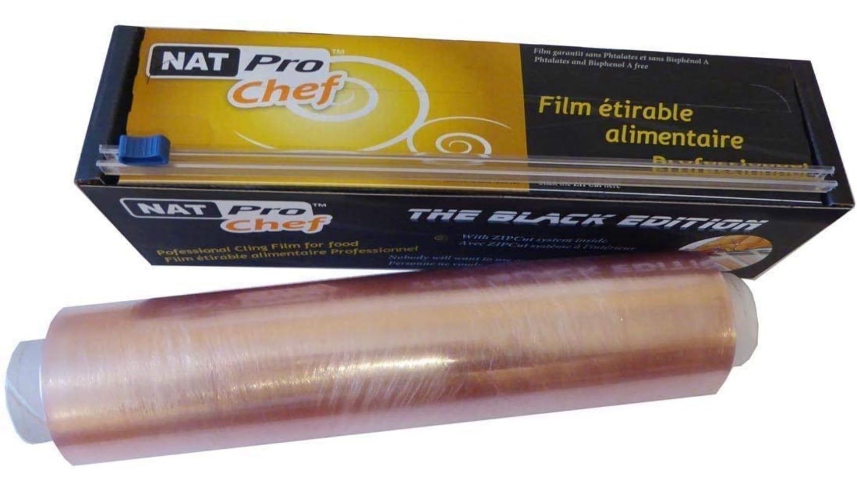 Film Alimentaire Etirable PRO - ZIP Cut 45cm x 300m - Conditionnement Aliments, Protection Fraicheur, Cuisson Micro-Ondes et Congélateur (1)