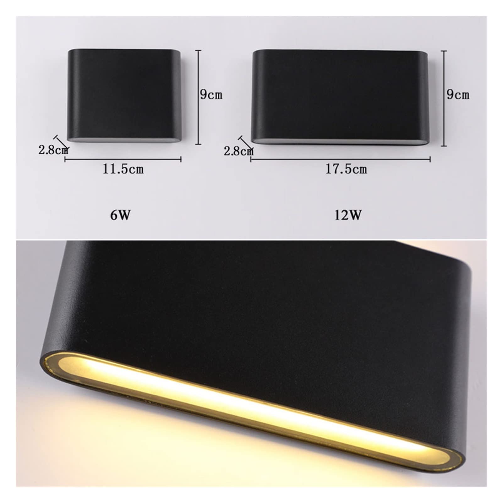 Kinkiet, 6W/12W LED zewnętrzne kinkiety IP65 wodoodporna lampa ścienna wewnętrzna LED oświetlenie schodowe AC85 AC265V oświetlenie korytarzowe lampki nocne, kinkiet