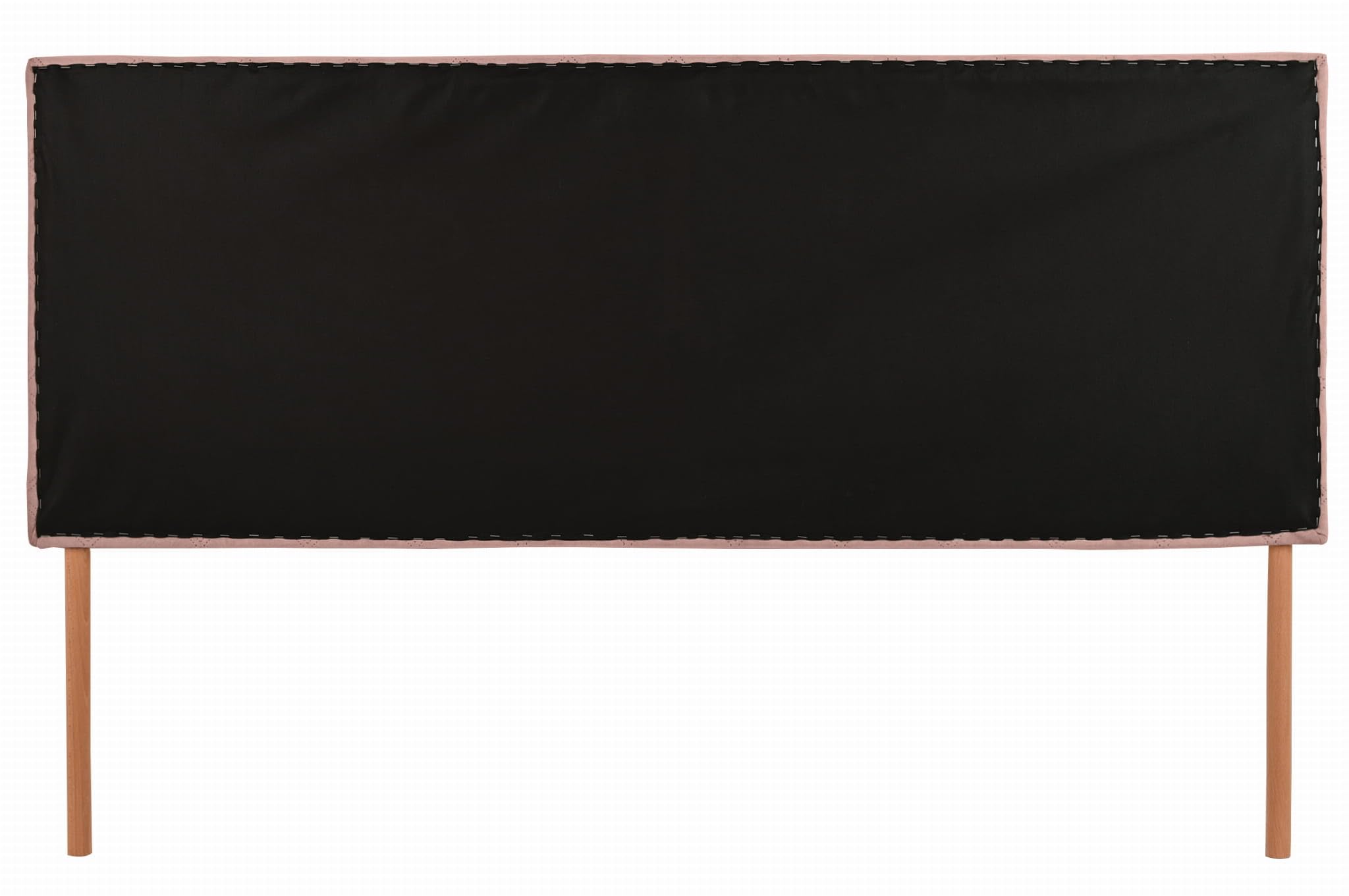 MG Design Tête de lit pour lit 160 x 60 cm rembourrée Rose avec Pieds en Bois – Appui-tête Facile à Monter, en Tissu Velours Doux, avec Rembourrage élastique, avec piqûres décoratives