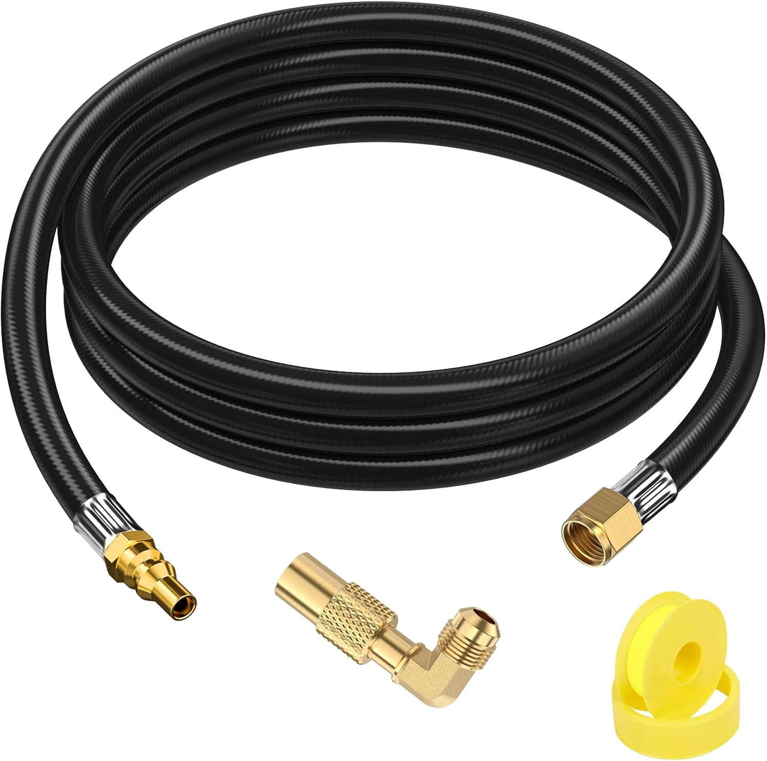 7 Feet Quick Connect Propane Hose with Adapter for Blackstone 17 inch and 22 inch 28'' 36'' Griddle, for Weber Grill, Charbroil, Nexgrill Grill, Propane Patio Heater and Fire Pit - Image 1 of 4
