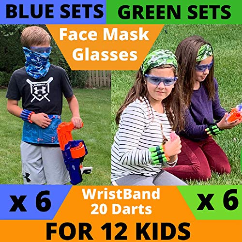 Wishery Accessories for Nerf Party Supplies & Boys Birthday Favors - 12 Kids. Compatible with Nerf Guns & Blasters N - Strike Elite. Pack of Foam Darts, Safety Glasses, Masks, Wrist Bullet Holder Wishery Accessories for Nerf Party Supplies & Boys Birthday Favors - 12 Kids. Compatible with Nerf Guns & Blasters N - Strike Elite. Pack of Foam Darts, Safety Glasses, Masks, Wrist Bullet Holder