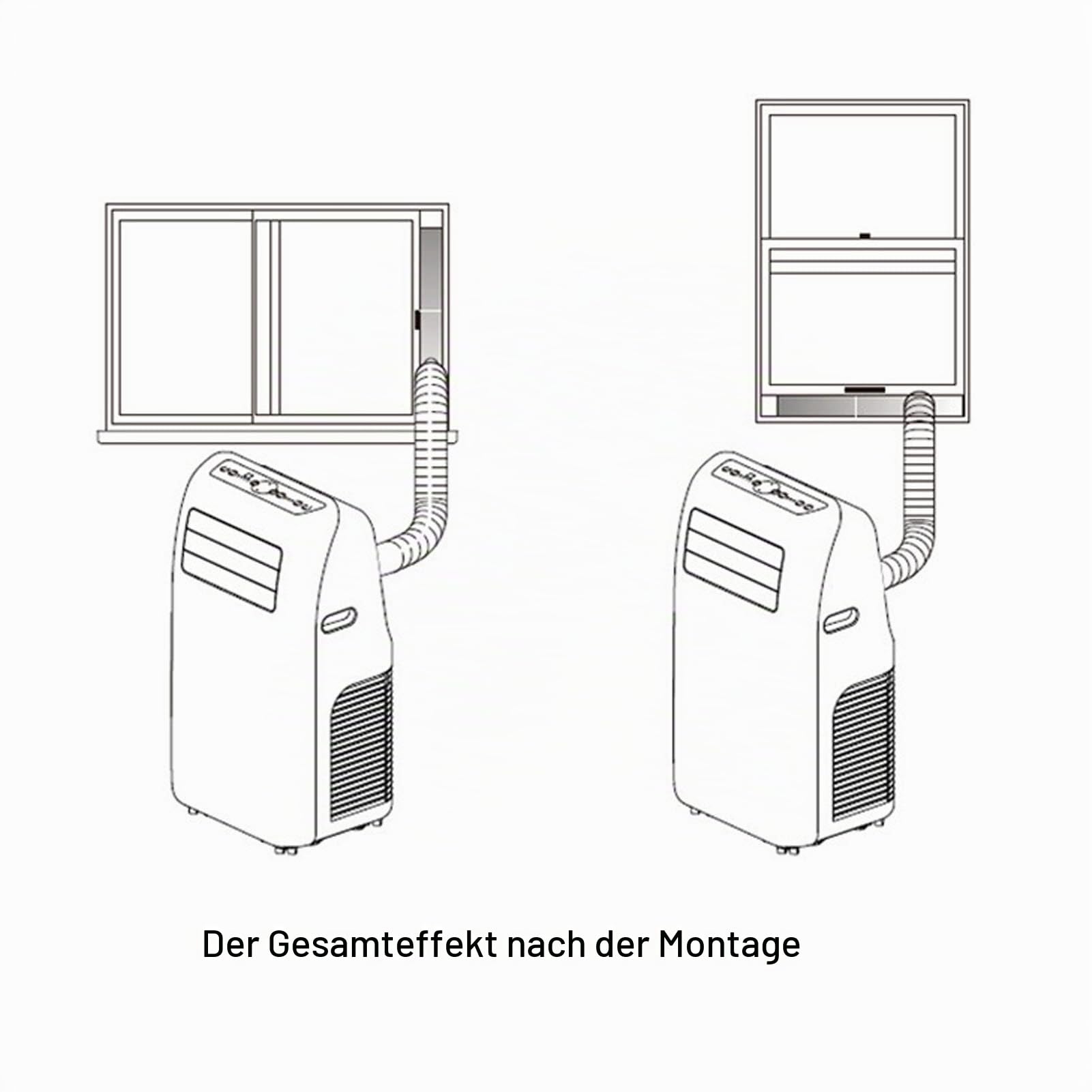 Raguso Tragbares Klimaanlagen Fenster Kit , AC Fenster Entlüftungs Kit Einfach zu installierendes 4 teiliges PVC ABS mit hoher Dichte für Zuhause