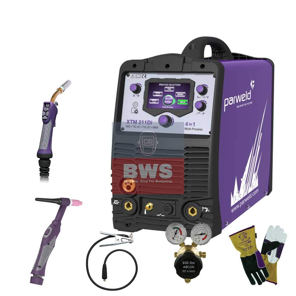 Parweld XTM 211Di Multiprocess AC/DC Inverter Welder 230V Multi-Process Package