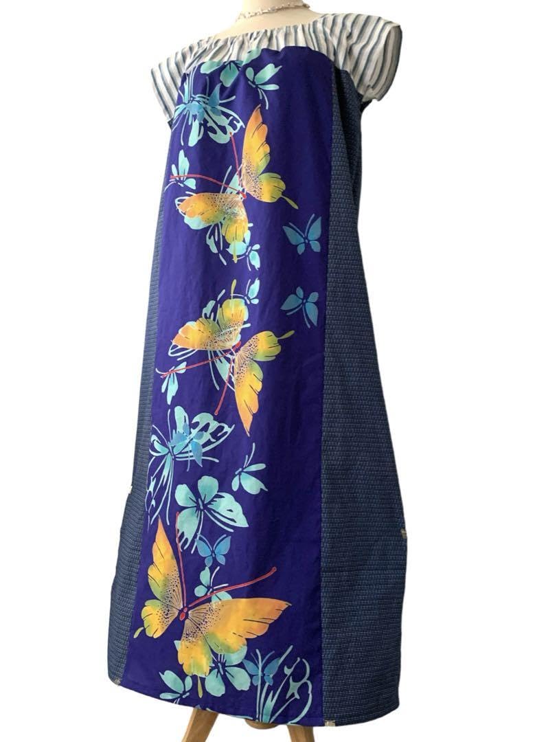 浴衣　反物　リメイク　マキシ丈　ワンピース 浴衣リメイク マキシ丈Aラインワンピース型紙 A-line one-piece