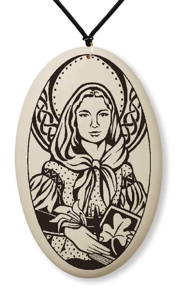 Medaglia di Santa Dymphna sul cordone intrecciato | Patrono dei professionisti della salute mentale ed epilettici; Protettore dei disturbi emotivi e neurologici