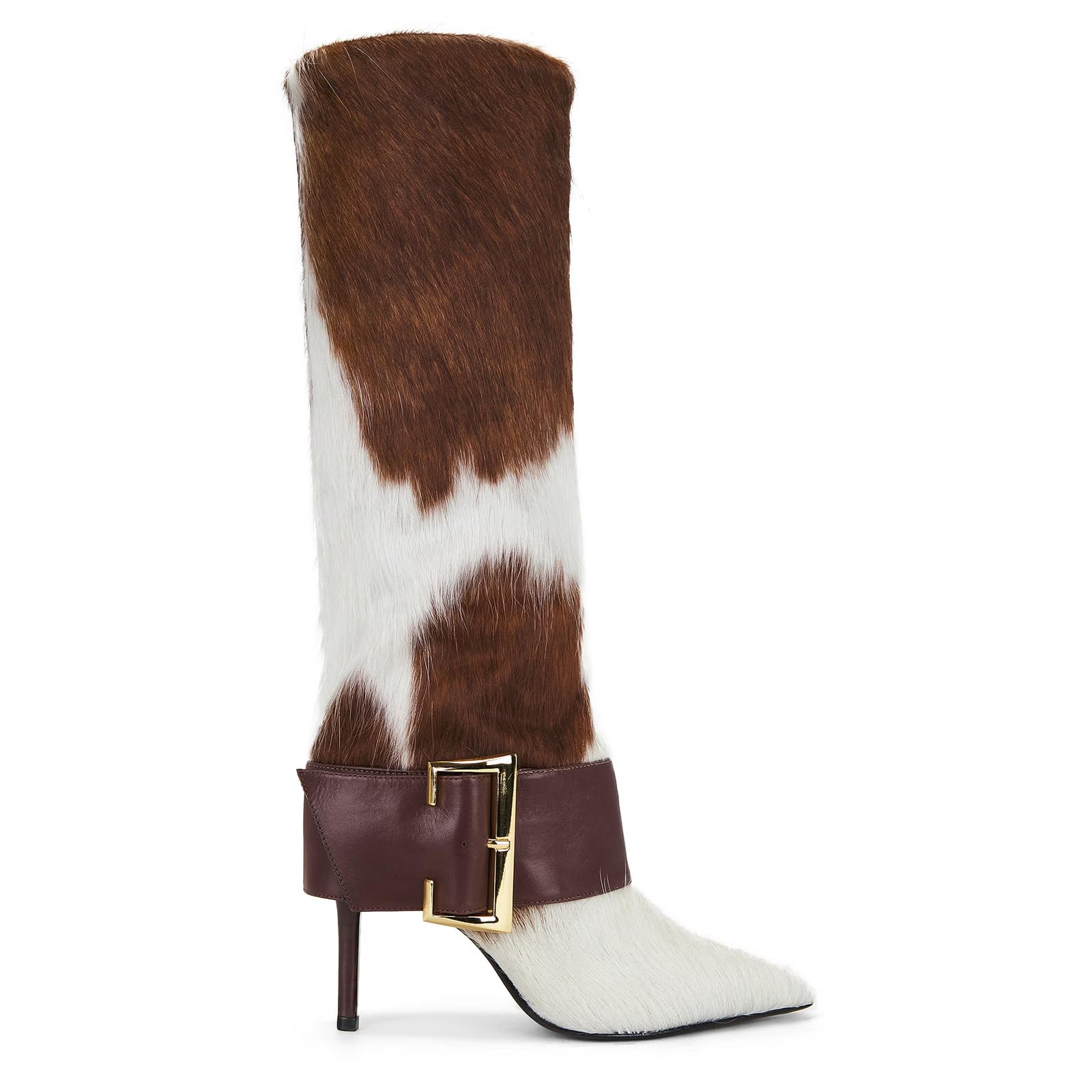 Suede Knee High Boots for Women Pointed Toe Stiletto Heel Tall Boots Fashion Pull On Long Booties