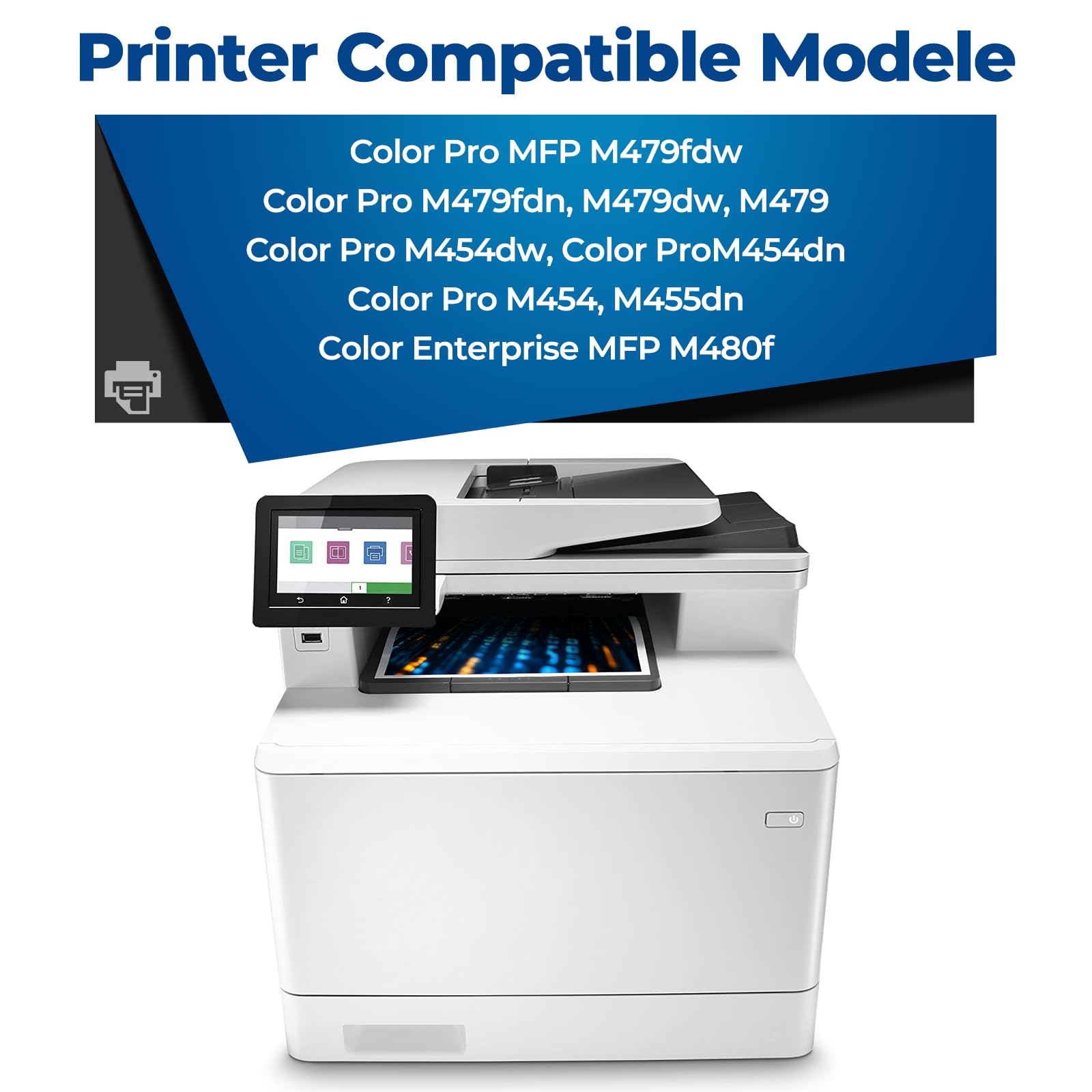 414A Toner Cartridges Replacement Pro MFP M479fdw M454dw for HP 414A 414X Toner (with Chip) W2020A W2020X Works for Pro M479fdn M454dn M479 M454 Printer 4Pack(1BK+1C+1M+1Y)