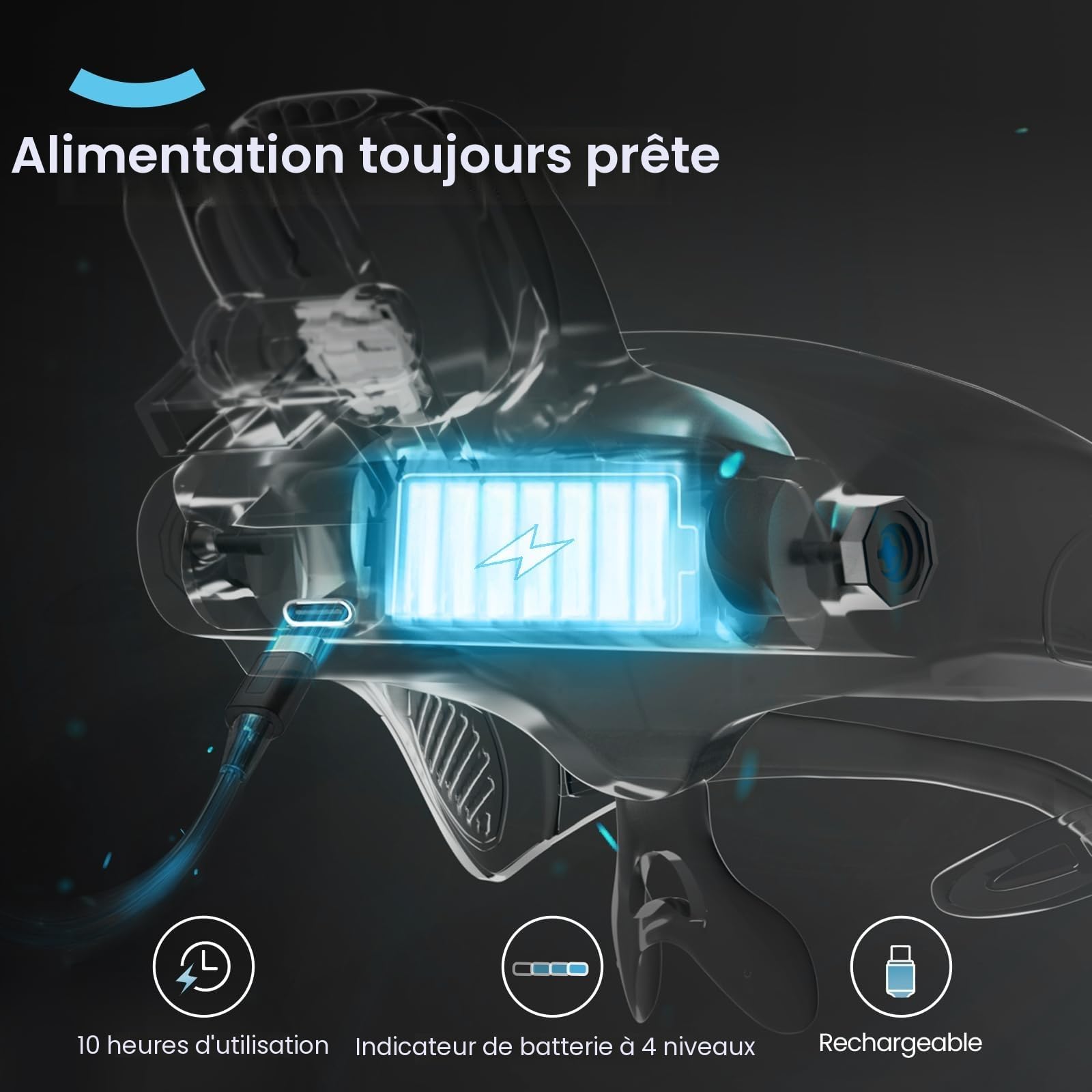 ARTDOT Lunettes Loupe Grossissante avec 4 LED et Réglage à 2 Niveaux pour Diamond Painting