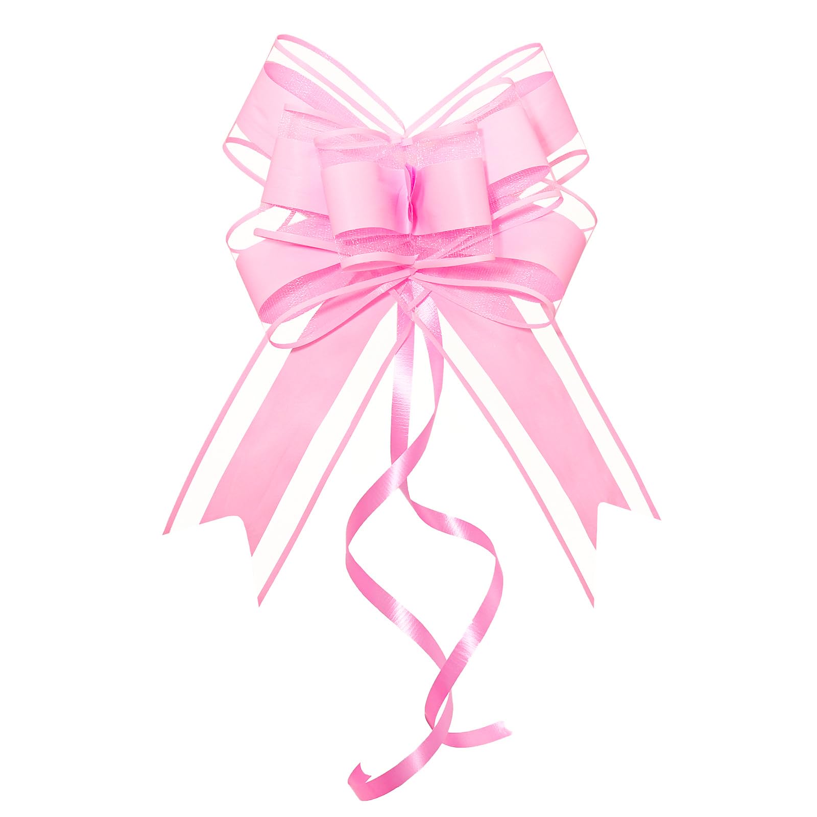 WEWILUCK Pink Pull Bows for Presents - 15PCS 6 Inch Gift Bows for Gift Baskets, Flower Paper Wrapping, Ideal for Women, Party, Valentines Day, and