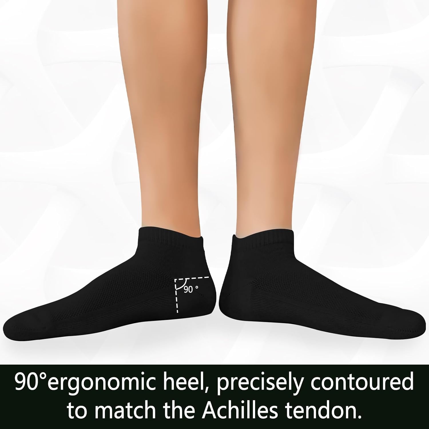 +MD 6 Pairs Ankle Socks for Women and Men, Bamboo Viscose Smell Control Cushioned Sole Casual Low Cut Socks - Image 2