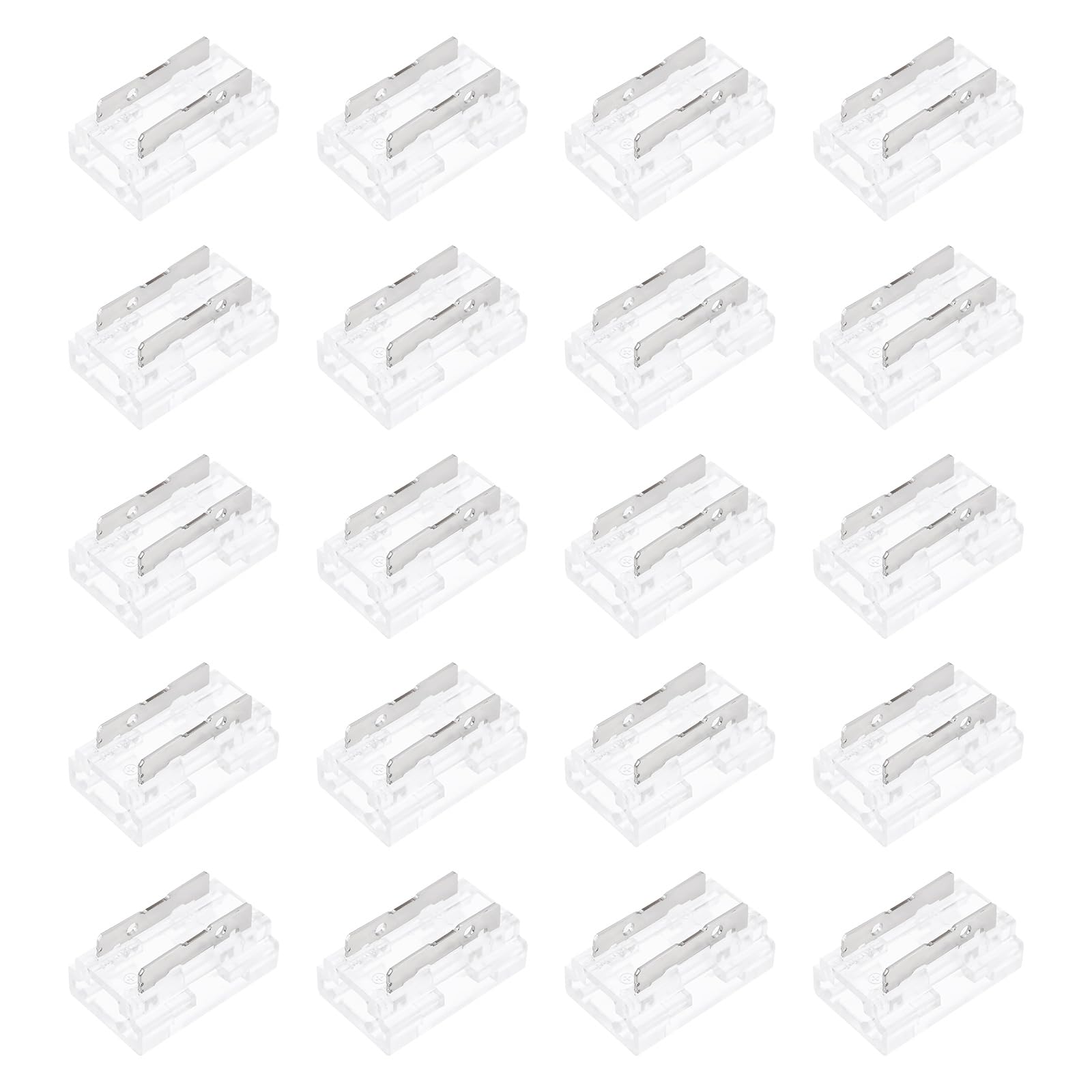 VGOL 20Pcs 2-pin COB LED Connectors for 8mm-9 in 1 Strips Tape Light Connector, No Dark Area, Suitable for IP20 COB & SMD Light Strips
