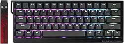 MADLIONS MAD 60 HE RGB 60% Teclado mecânico para jogos Rapid Trigger 60% com fio, atuação ajustável, interruptor magnético de efeito Hall, taxa de polling de 8K Hz, RGB, para PC/Mac, Preto