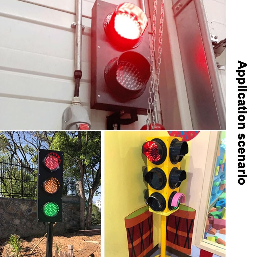 Semáforo LED de 220 V, señal Industrial roja, Verde y Amarilla de 200 mm, indicador de autolavado, Lente Transparente, Control Remoto (Rojo, 12 V)