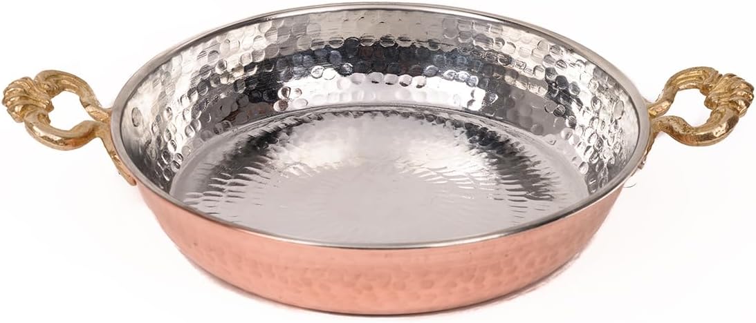 SODEF Omelet Pan Copper, Hand Hammered, 14cm, Tin Lined, First Class Quality, suitable for Omelets, Eggs, and Mıhlama - One Size