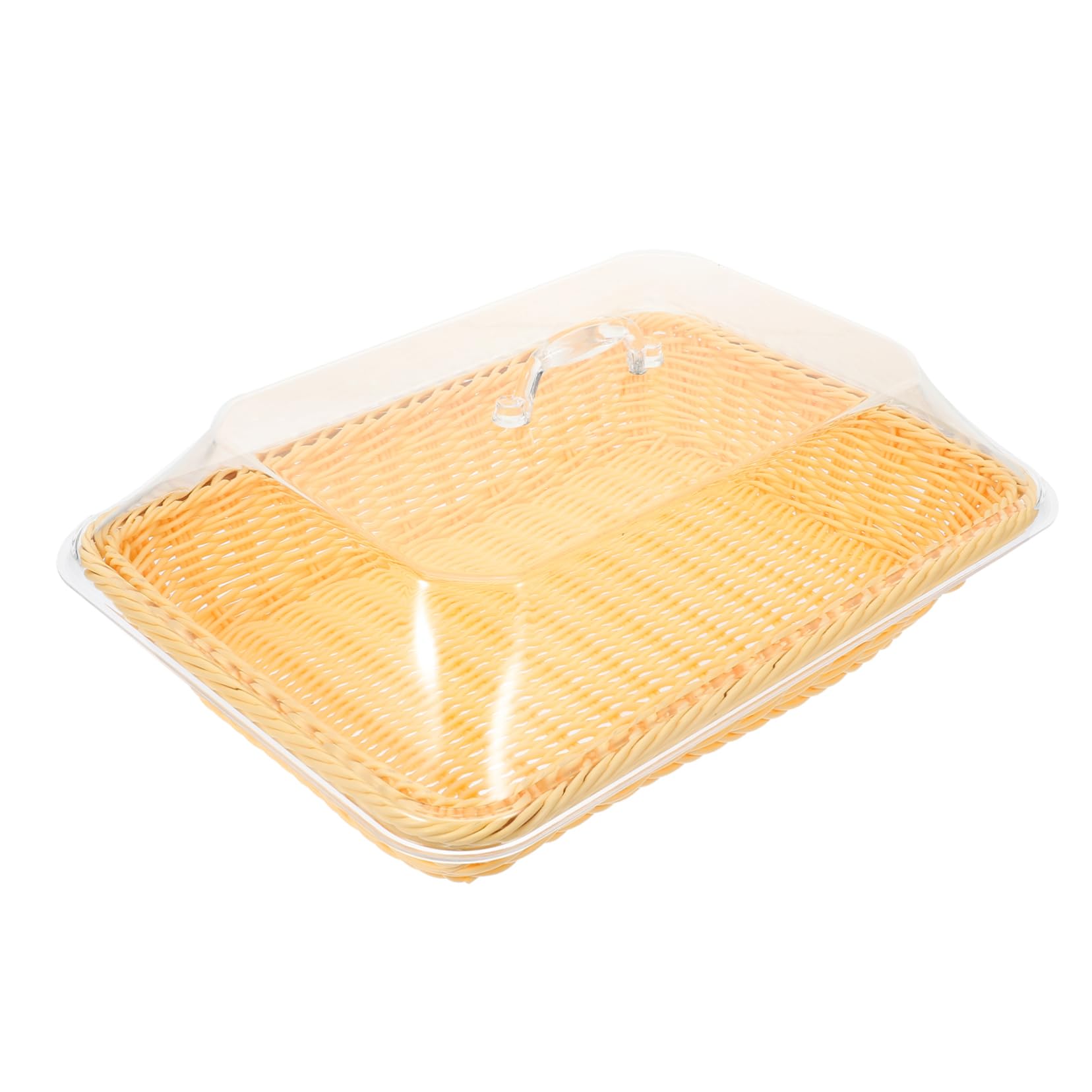 Cabilock Woven Bread Basket with Lid Rustic Storage Basket for Fruits Vegetables and Breads Multi Functional Kitchen Organizer for Home Decor Dining and Serving