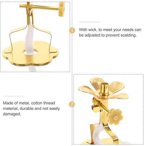 Miniatura 8 de DECHOUS 2 piezas de lámpara de aceite Soporte de mecha Estante de mecha Temple Pray Oil Candle Mechas Buddha Oil Lamp Parts Accesorios, pequeño