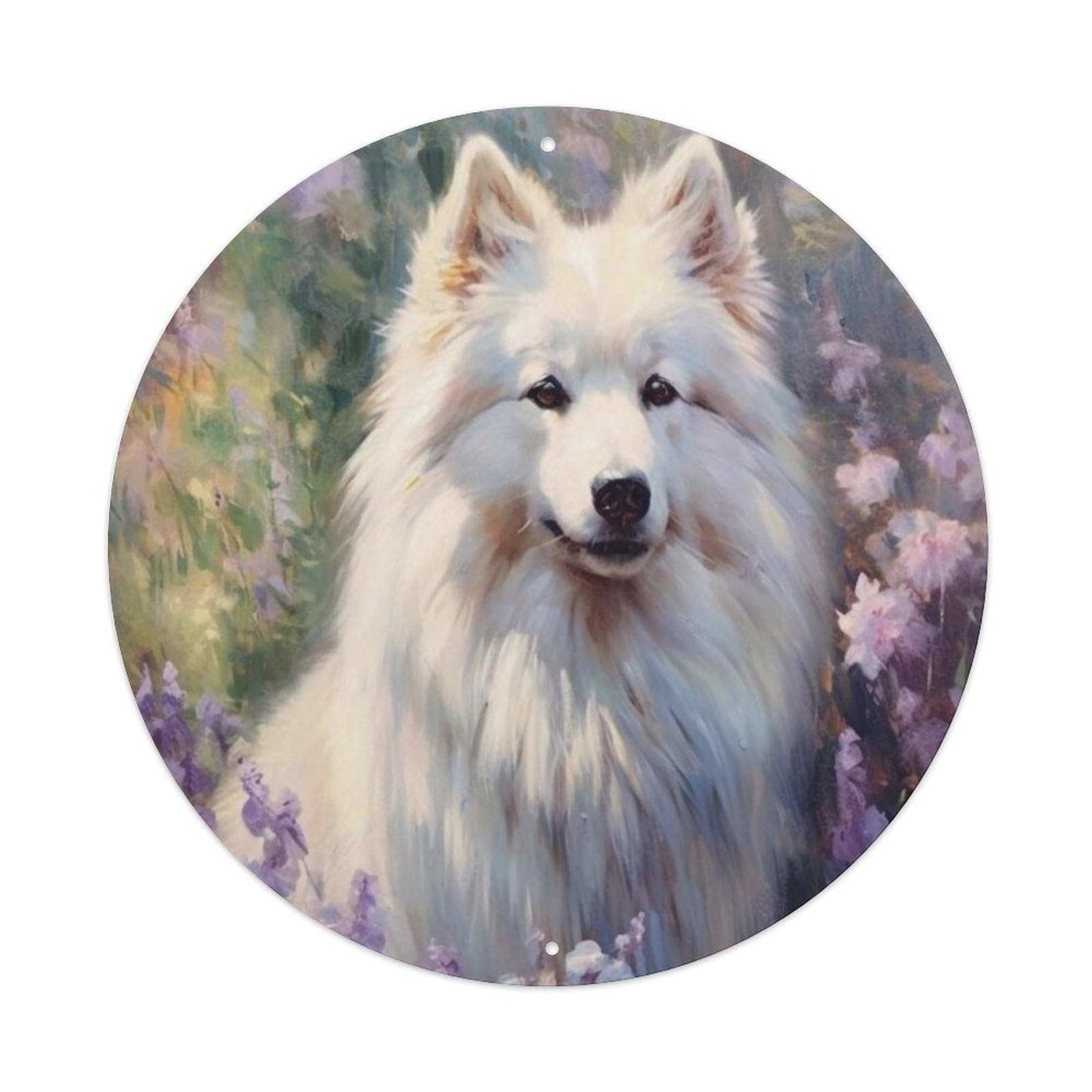 Serenity Healing Pets Poster Samoyed Metal Tin Sign