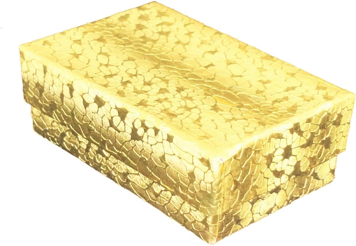 888 Display - Pack of 20 Boxes of 5 3/8" x 3 7/8" x 1" GoldFoil Cotton Filled Jewelry Boxes image 3
