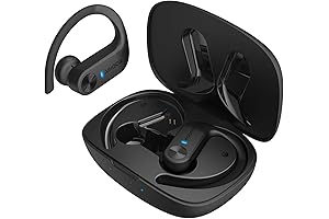 Aiwa Arc-1 Wireless Earbuds with Earhooks, OpenBuds with Charging Case for Sport
