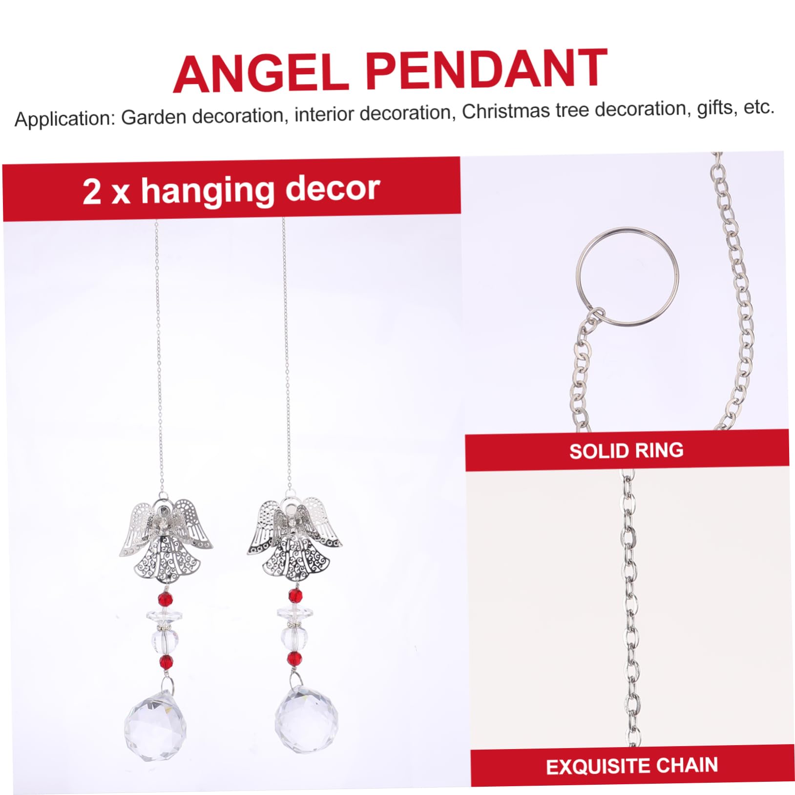 Happyyami 6stücke Kristall Engel Für Lampen Deko Hängende Ornamenten Für Fenster Türen Hochzeiten Weihnachtsbaum Große Rote Kristallkugeln