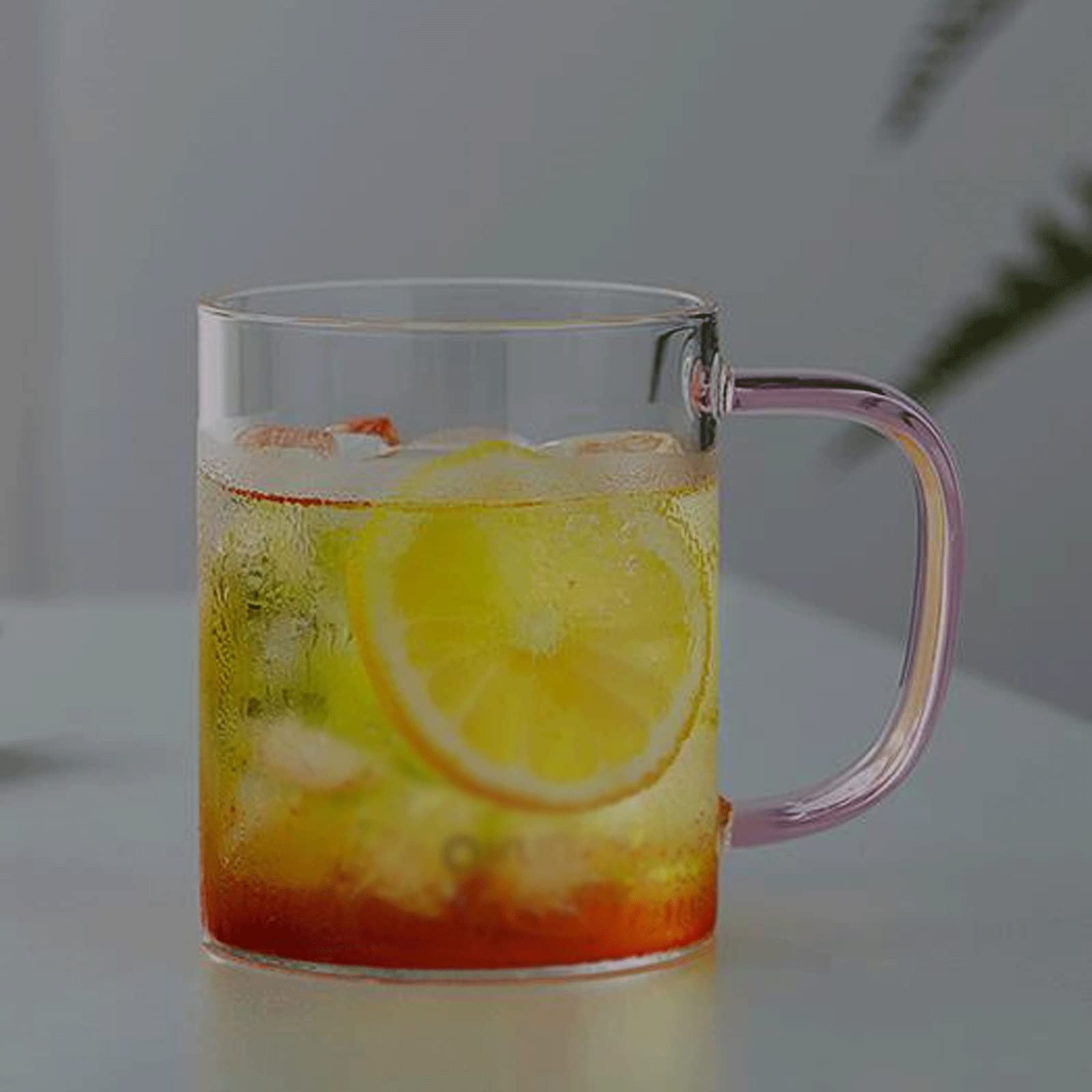 Taza de cerveza， Vaso for beber Vaso de vidrio de 2 piezas con asa Vaso de agua transparente de gran capacidad con tapa Taza de té Cerveza Jarras de cerveza