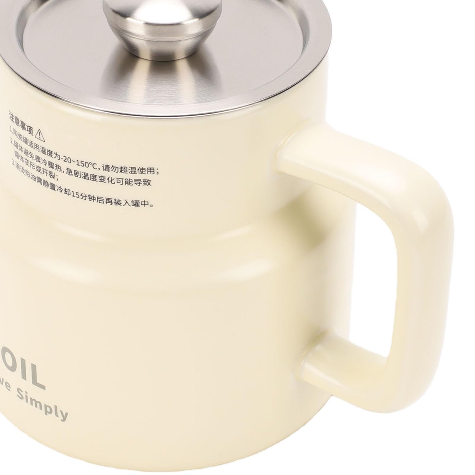 Asixxsix Contenitore per grasso da 1500 ml con filtro a tenuta stagna | Tanica per la Conservazione Dell'olio, Acciaio Inossidabile Ceramico, Filtro a Maglia Fine Rimovibile, Beccuccio a Prova di