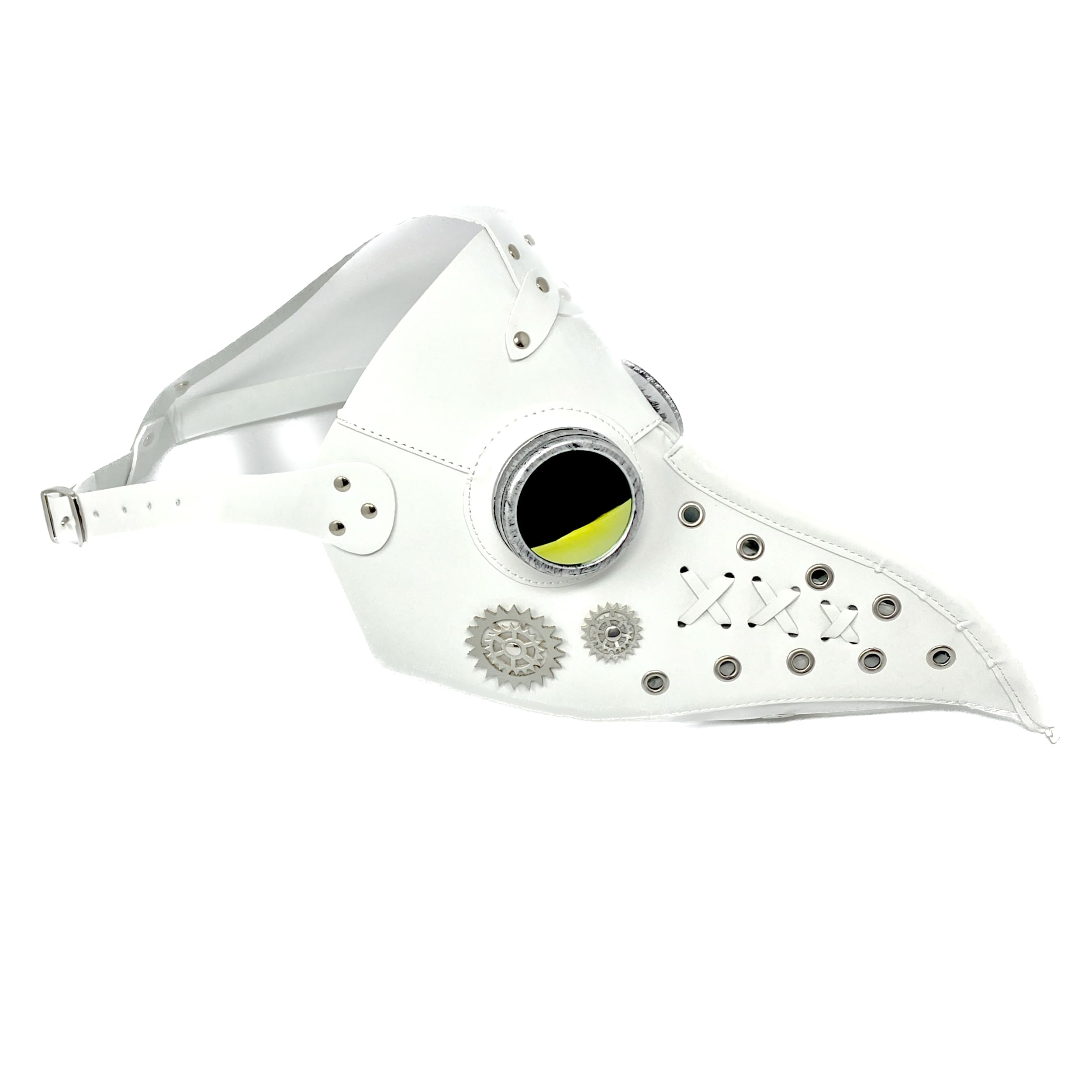 STORM BUY Steampunk Plague Doctor Mask Long Nose Bird Masquerade Mask For Halloween Costume Cosplay party (White Leather)