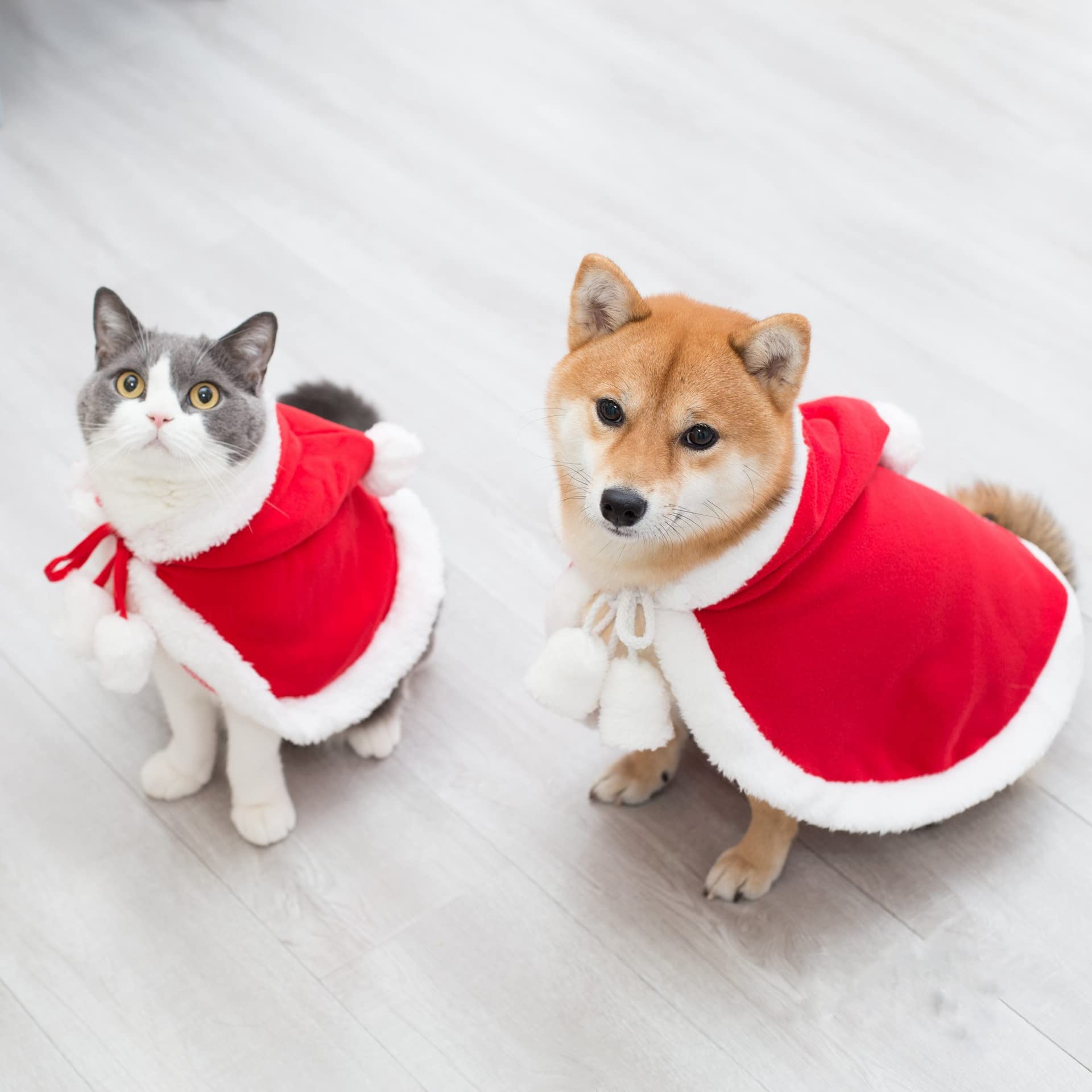 Amazon | 犬猫 クリスマス ケープ マント コスプレ Xmas