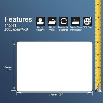 Molabel – 10 Rotoli Di Etichette Per Spedizione DK-11241 (102x152 Mm), 2000 Etichette Totali, Compatibili Con Brother QL