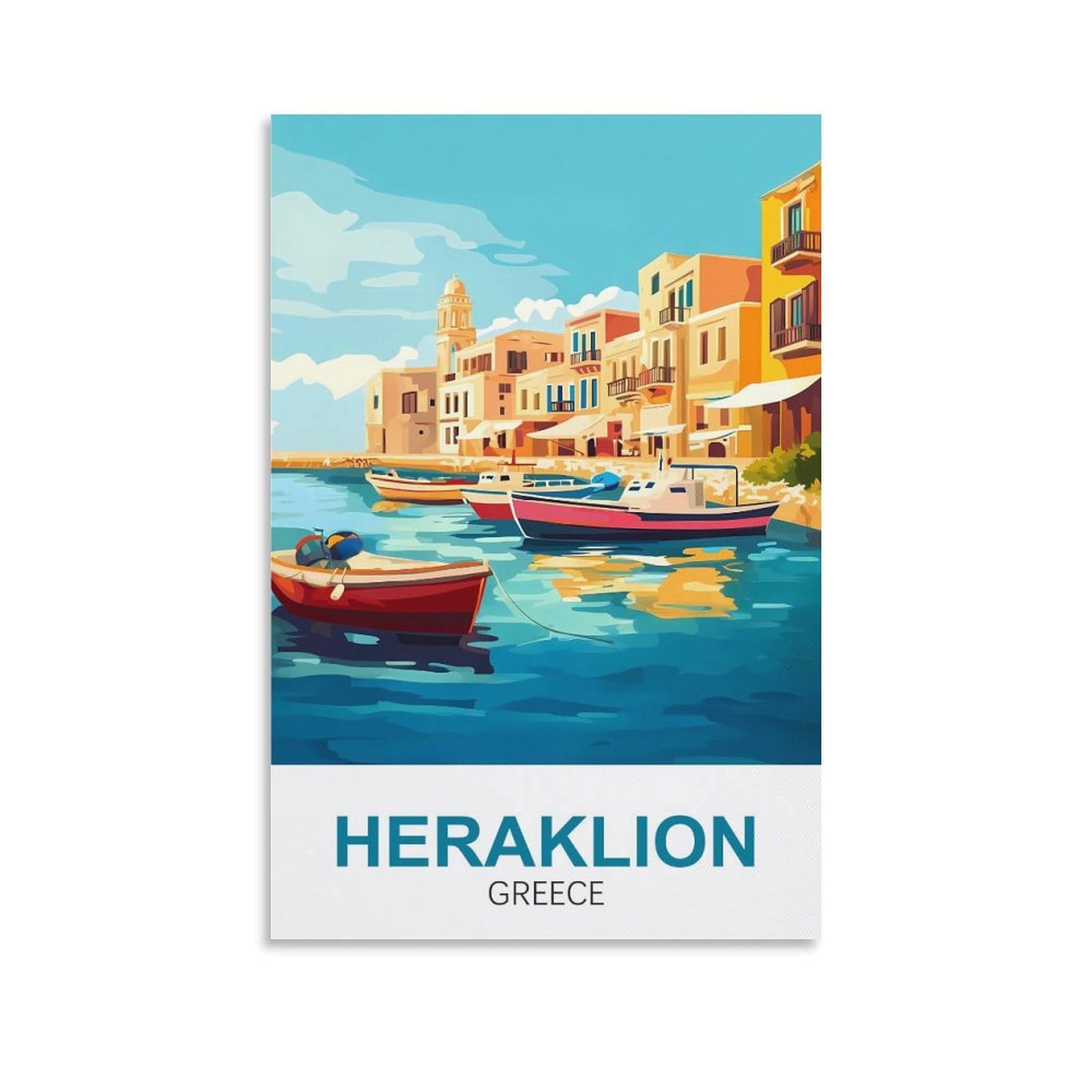 EZMLFA 5D Diamond Painting Kits for Adults,Heraklion Greece,Diamond Painting,Landscape Gem Art Kits Adult and Crafts Home Decor 40x50cm