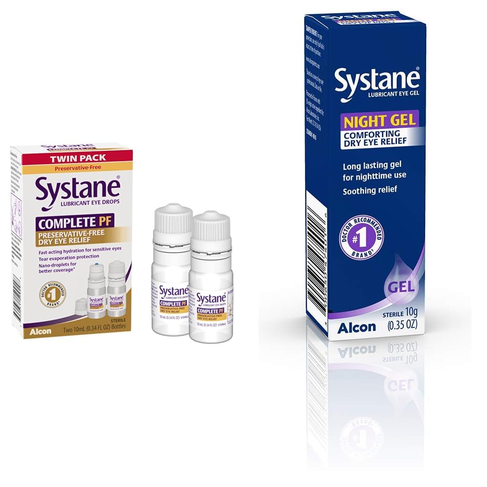 Systane Complete PF Multi-Dose Preservative Free Dry Eye Drops 20ml Pack of 2 10mL Bottles Packaging May Vary