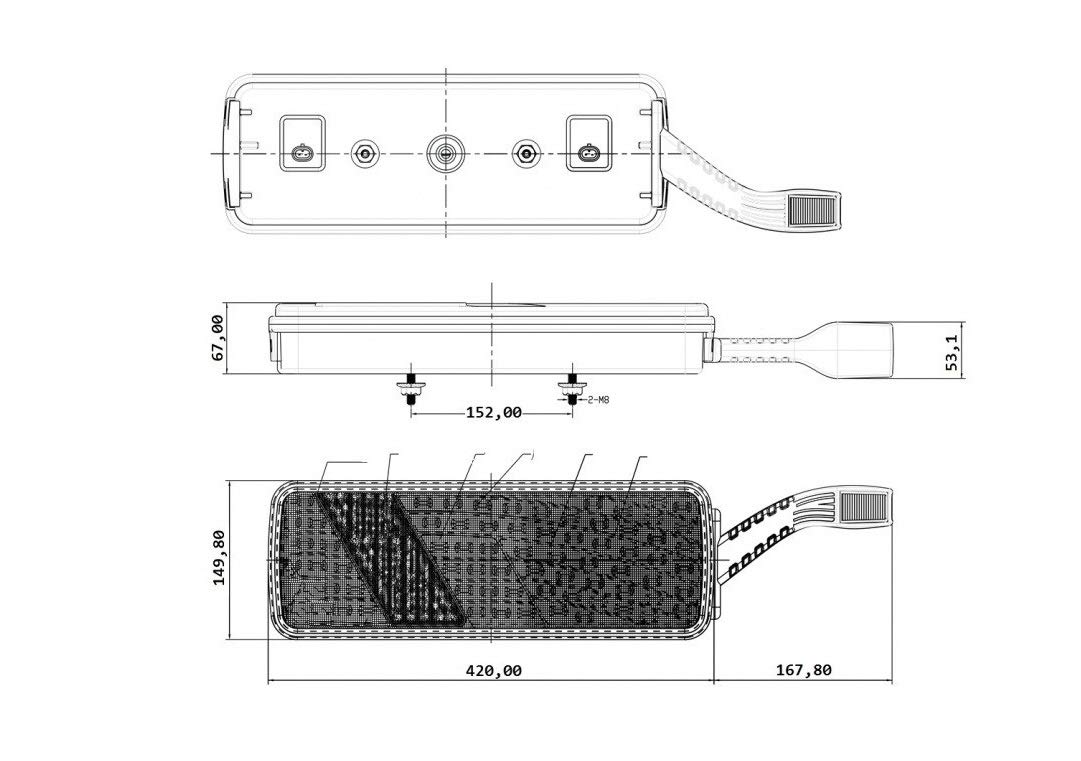 2x LED 12 / 24V Heck Heckleuchten + Positionsmarkierungen 7 Funktionsleuchten LKW Fahrgestell Wohnmobil