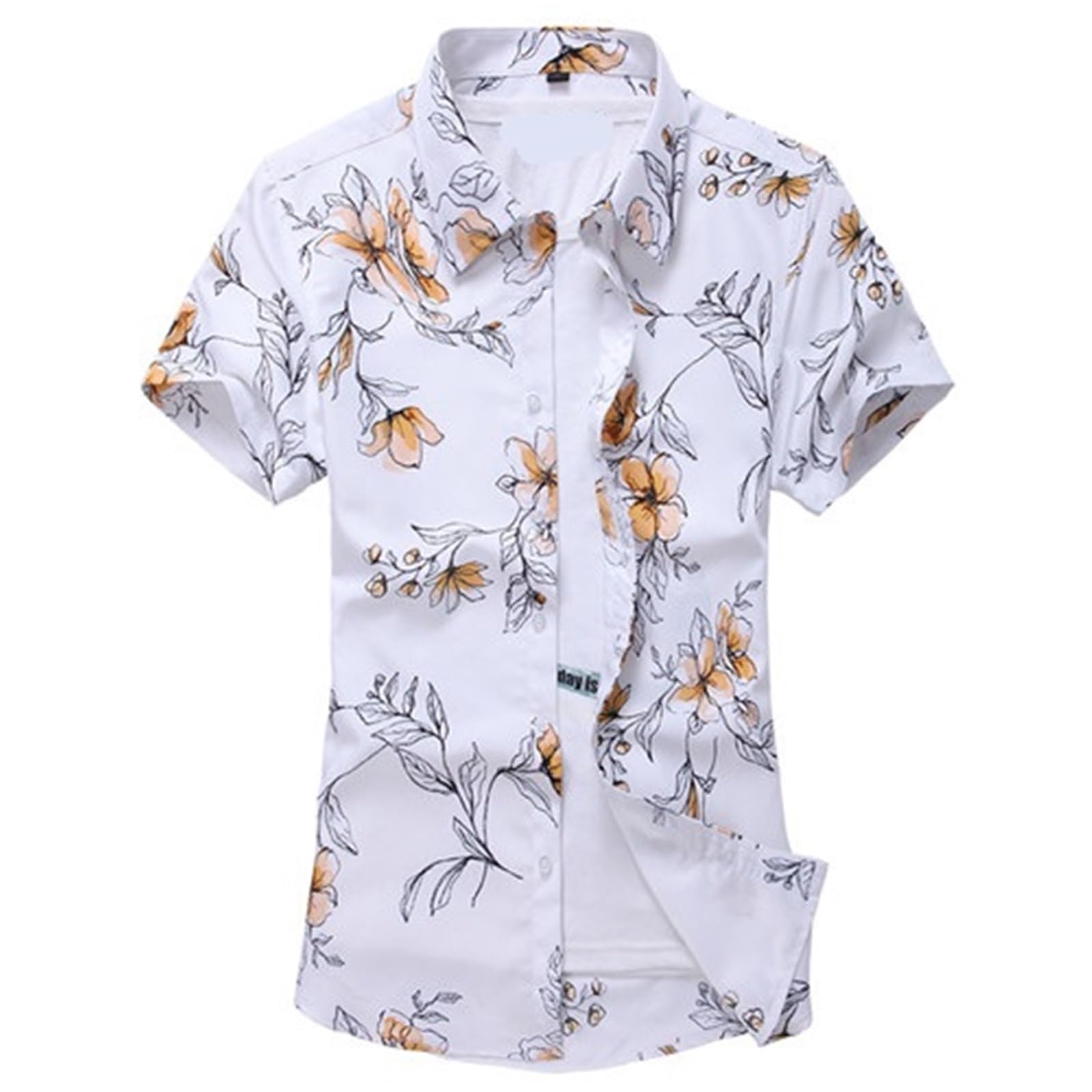 Chemise d'été homme en pur coton haut de gamme au motif floral exclusif grandes roses