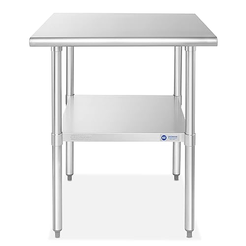 Vista 19 de GRIDMANN Mesa de trabajo de acero inoxidable de 72 x 30 pulgadas, mesa de preparación de cocina comercial NSF con estante inferior para restaurante