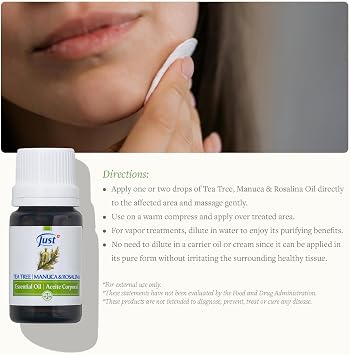 Swiss Just - Tea Tree Oil - Essential Oil Care - 10 ml - Aceite de Tea Tree