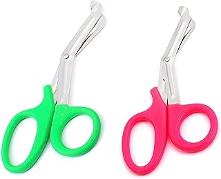2 PCS (Pink & Green) Paramedic Utility Bandage Trauma EMT EMS Shears Scissors 5.5 INCH Stainless Steel (PC Brand)
