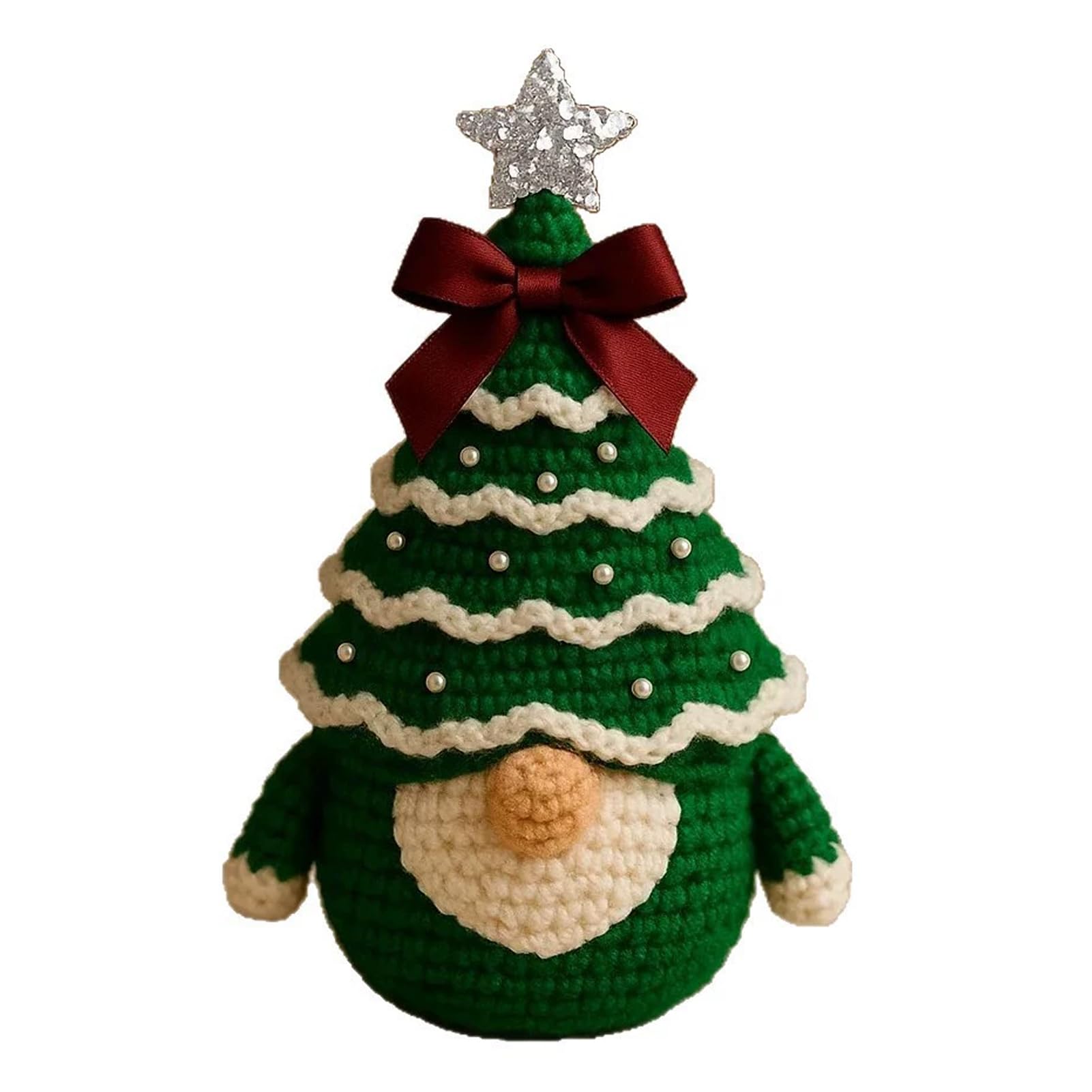 Zambuph Christmas Crochet Kit Colorfast Yarn for Crafting Delights On Christmas Day Crochet Kit for Beginners Ultras-Flexible Beginner for Adults Crafts, Green, Material