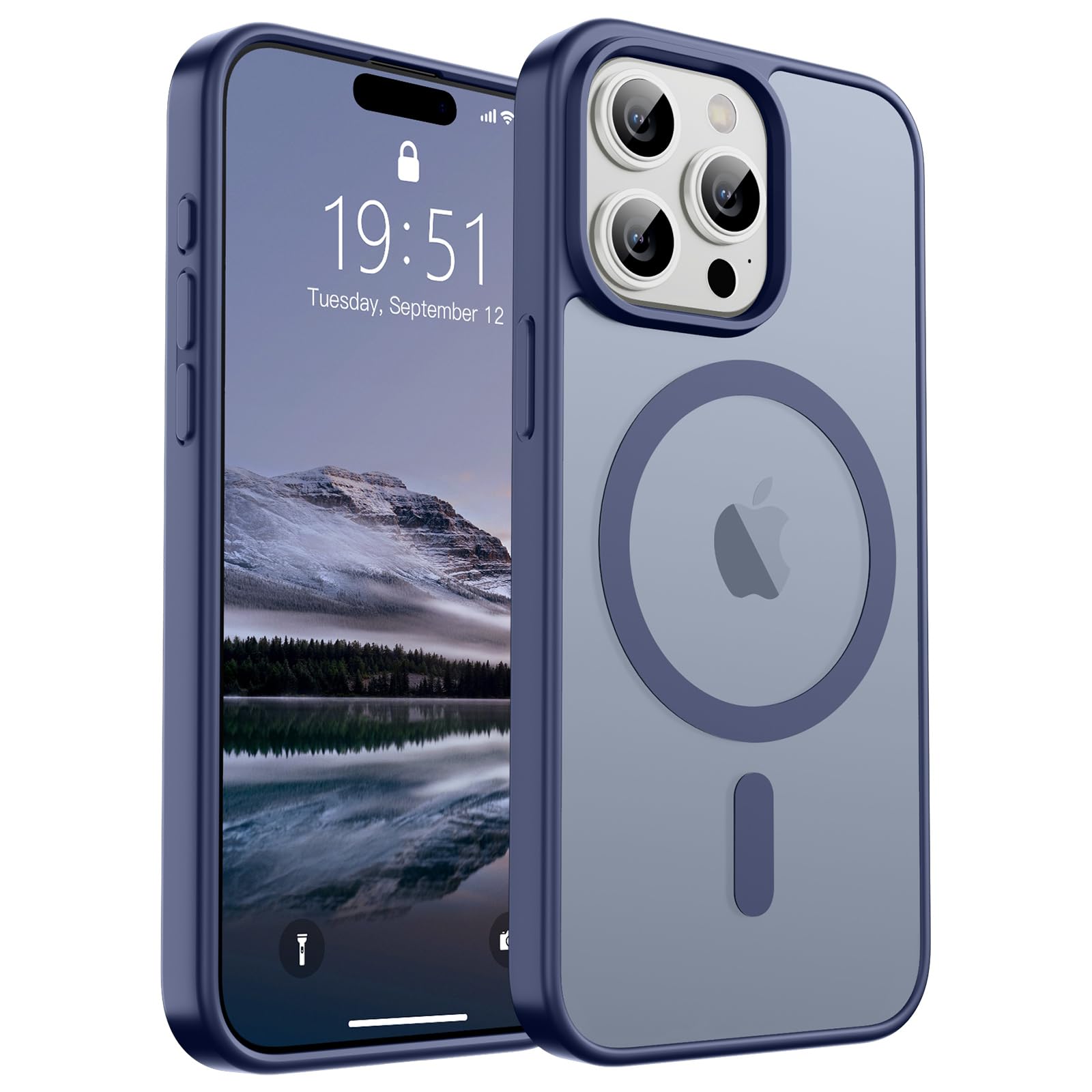 SUPFINE Magnetic for iPhone 15 Pro Max Case (Compatible with MagSafe) (10 FT Military Grade Drop Protection) Slim Translucent Matte Shockproof with Anti-Fingerprint Phone Case, Lavender Gray