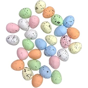 20 x Miniature Easter Eggs Pastel 1.5 x 1.8 cm Easter Eggs for Crafts Easter Decoration Eggs Colourful Mini Easter Eggs Foam Easter Eggs for Painting Easter Decorations DIY Easter Decoration