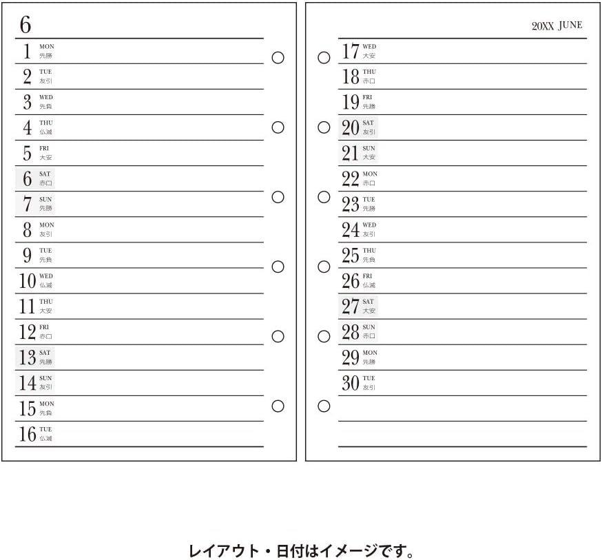 Efficiency Petit Pagem Notebook Refill 2020 Monthly Mini 6