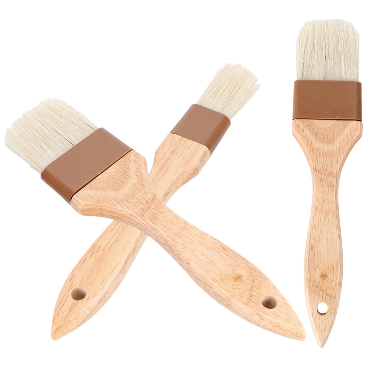 DECHOUS 3Pcs High Heat Resistant Bbq Basting Brush Natural Bristle Handle for Grilling Baking and Pastry Versatile Sauce Brush for All Cooking Needs