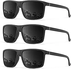 Óculos de sol polarizados masculinos e femininos: óculos de sol masculinos para dirigir esportes pesca com proteção UV 3 pacotes