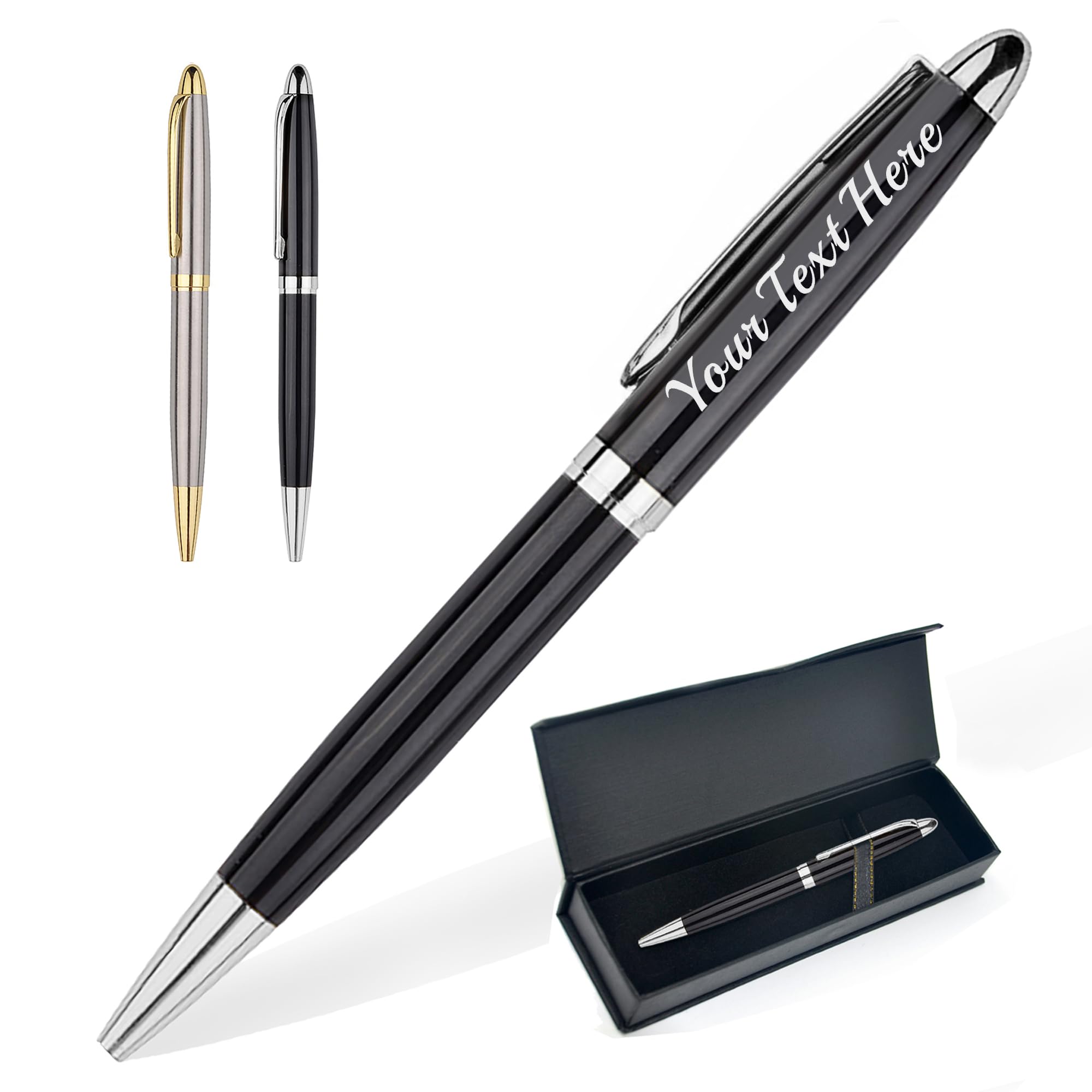 EDSG Personalized Pens with Name Dad Gifts Engraved Pens Custom Ballpoint Pens with Refillable for Men Business Pen Gifts for Men Fathers Day Birthday